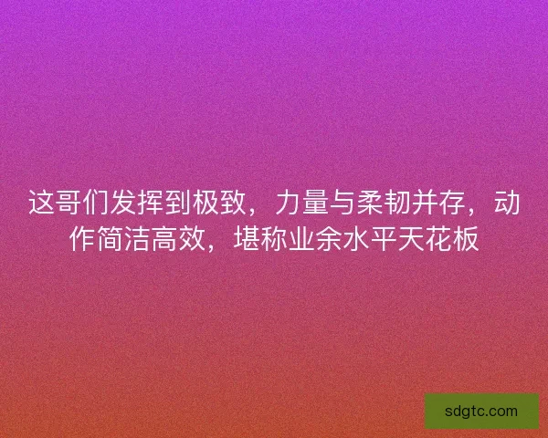 这哥们发挥到极致，力量与柔韧并存，动作简洁高效，堪称业余水平天花板