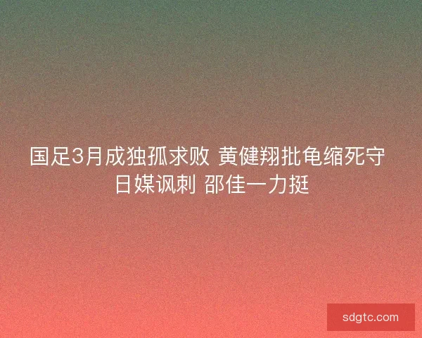 国足3月成独孤求败 黄健翔批龟缩死守 日媒讽刺 邵佳一力挺