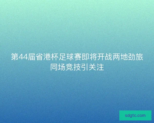 第44届省港杯足球赛即将开战两地劲旅同场竞技引关注