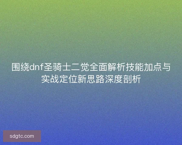 围绕dnf圣骑士二觉全面解析技能加点与实战定位新思路深度剖析