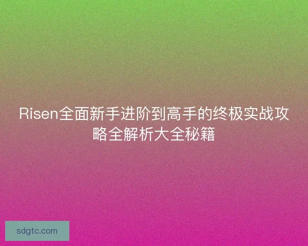 Risen全面新手进阶到高手的终极实战攻略全解析大全秘籍 Risen全面新手进阶到高手的终极实战攻略全解析大全秘籍